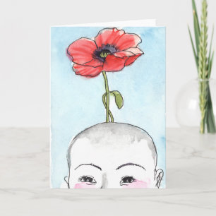 "Poppy Baby" greeting card, new baby Card