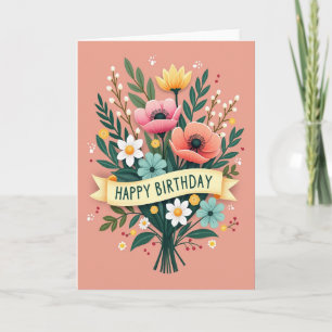 Poppy Birthday Greeting Card