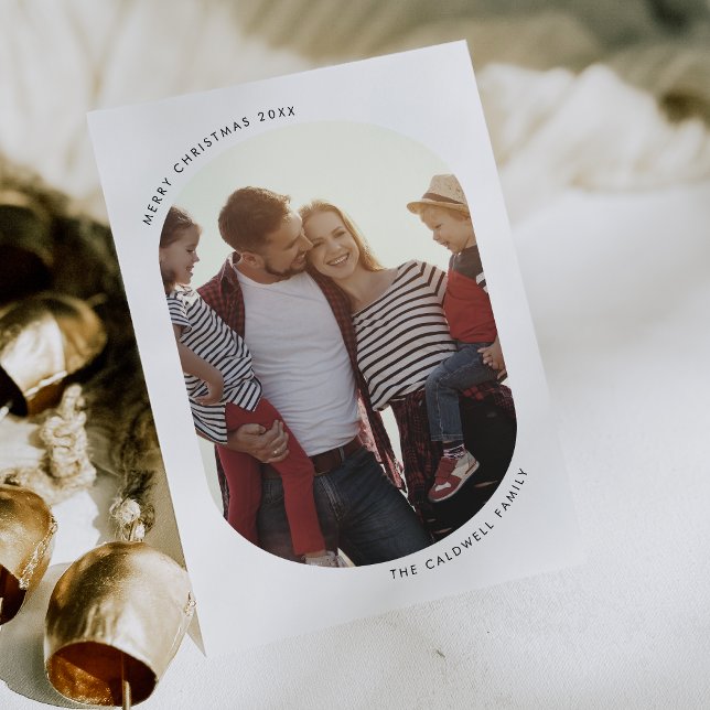 POPPY Black Modern Fun Family DIY Photo Christmas Holiday Card (POPPY Black Modern Fun Family DIY Photo Christmas Holiday Card)