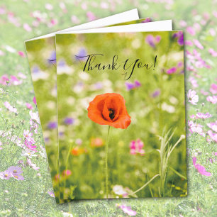 Poppy Blank Inside  Thank You Card