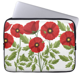 Poppy blooming joyful Summer Flowers Laptop Sleeve