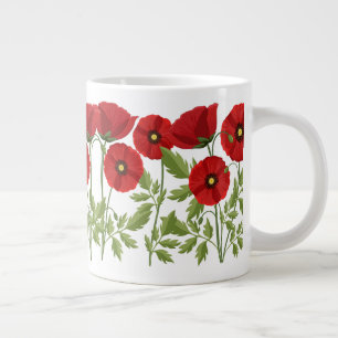 Poppy blooming joyful Summer Flowers Large Coffee Mug