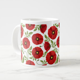 Poppy blooming joyful Summer Flowers Large Coffee Mug