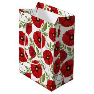 Poppy blooming joyful Summer Flowers Medium Gift Bag