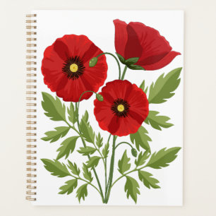 Poppy blooming joyful Summer Flowers Planner
