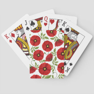 Poppy blooming joyful Summer Flowers Playing Cards