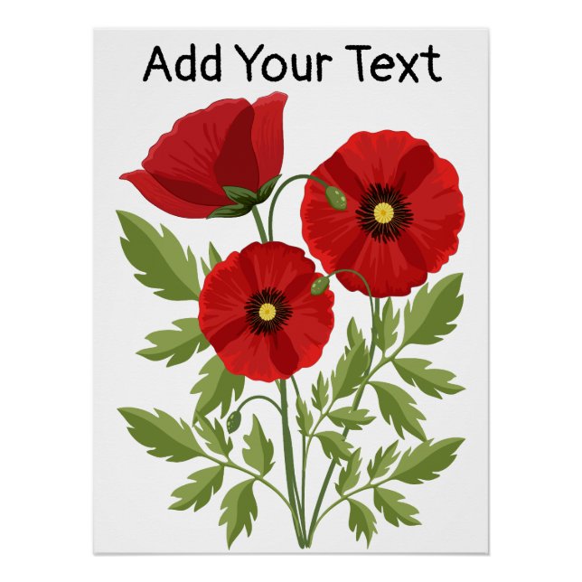 Poppy blooming joyful Summer Flowers Poster (Front)