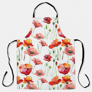 Poppy Blossom: Simple Seamless Background. Apron