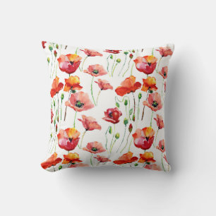 Poppy Blossom: Simple Seamless Background. Cushion