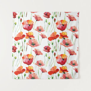 Poppy Blossom: Simple Seamless Background. Tapestry