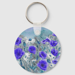 'Poppy Blue' Keychain