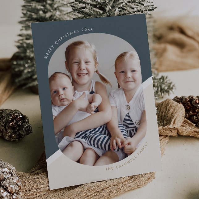 POPPY Blue Unique Xmas Family Christmas Photo Holiday Card (POPPY Blue Unique Xmas Family Christmas Photo Holiday Card)