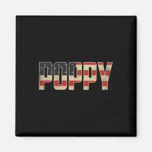 Poppy Bold Patriotic American Flag Father’s Day Po Magnet