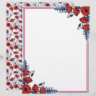 Poppy Bouquet Letterhead