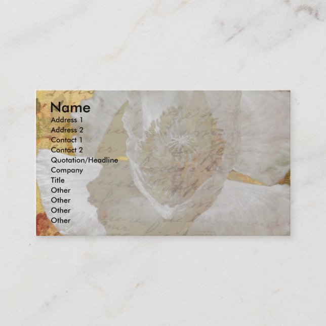 Poppy Business Card (Front)
