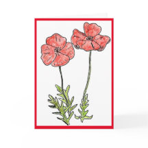 Poppy card blank