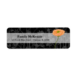poppy * choose background colour return address label