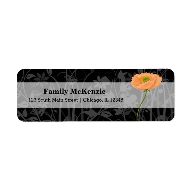 poppy * choose background colour return address label (Front)