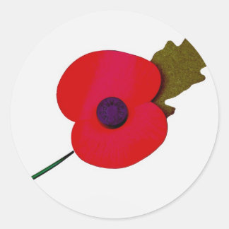 poppy classic round sticker