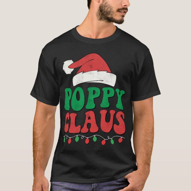 Poppy Claus Santa Christmas Lights Family Matching T-Shirt (Front)