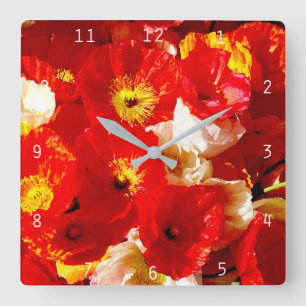 Poppy-cock Square Wall Clock