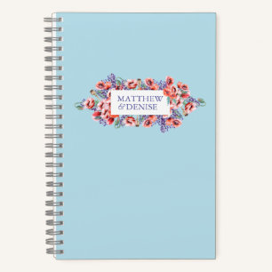 Poppy Collection with Spun Sugar Blue Background  Notebook