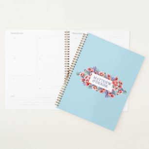 Poppy Collection with Spun Sugar Blue Background Planner