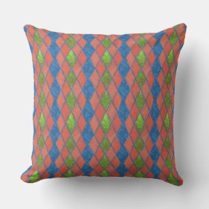 Poppy Colours Faux-patchwork Pillow or Cushion