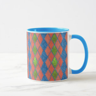 Poppy Colours Faux-patchwork Ringer Coffee Mug