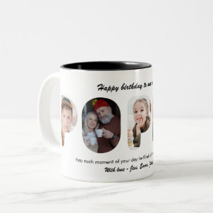 Poppy Custom Photo Collage Personalised Grandpa Two-Tone Coffee Mug