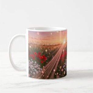 Poppy & Daisy Sunset Meadow – Golden Sunbeam Wildf Coffee Mug