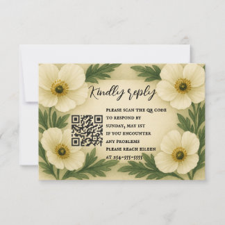Poppy Drift QR Code RSVP Card