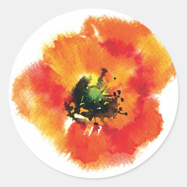 Poppy Envelope Sticker (Front)