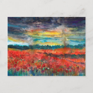 Poppy Field After Rain Postcard