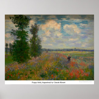 Poppy field, Argenteuil by Claude Monet Poster
