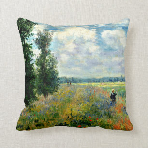 Poppy Field, Argenteuil - Fine art by Claude Monet Cushion