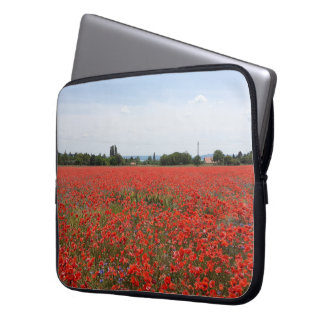 Poppy field at hand laptop sleeve