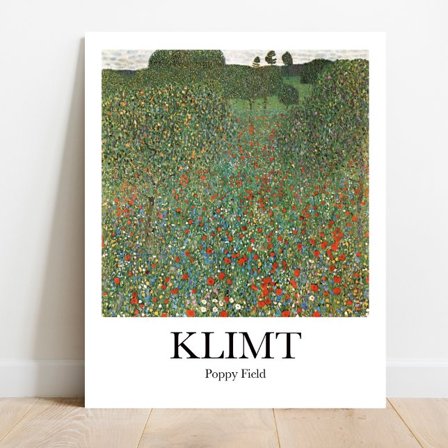 Poppy Field by Gustav Klimt Poster (Bring vibrancy home! Klimt's Poppy Field. High-quality art poster)