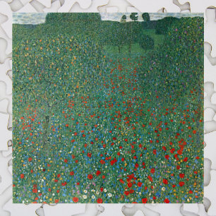 Poppy Field by Gustav Klimt, Vintage Art Nouveau Jigsaw Puzzle