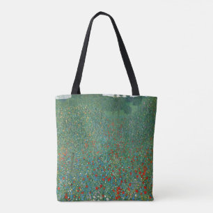 Poppy Field by Gustav Klimt, Vintage Art Nouveau Tote Bag