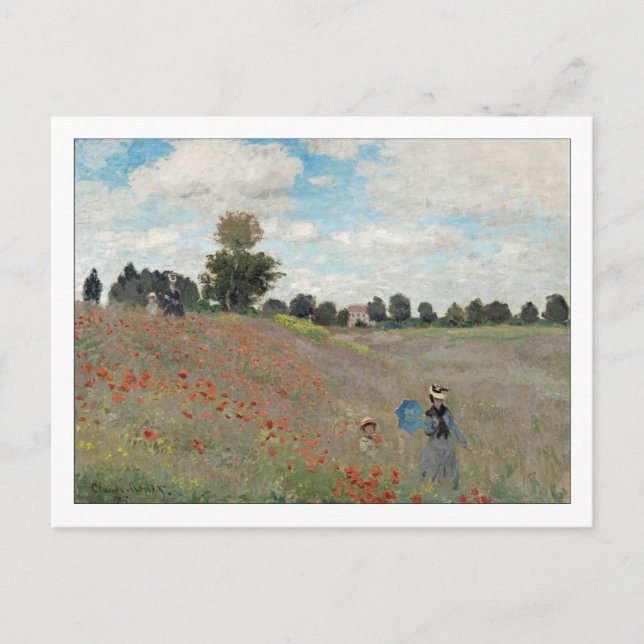 Poppy Field by Monet Postcard (Front)