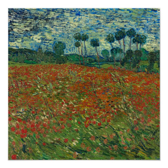 Poppy field by Vincent van Gogh Fine Art Poster (Front)