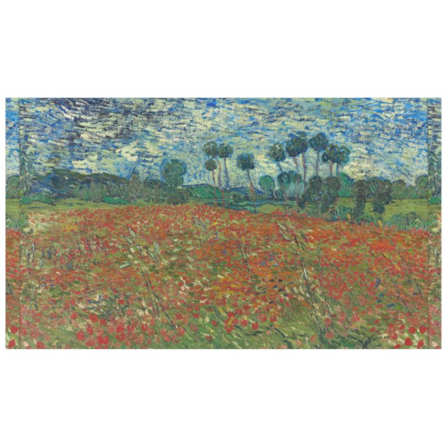 Poppy Field by Vincent Van Gogh Tablecloth (Front (Horizontal))