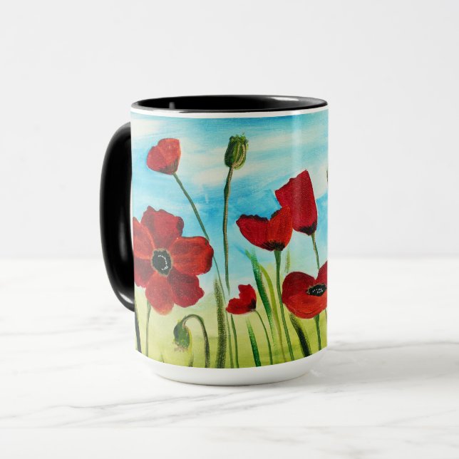 Poppy Field Coffee Mug (Front Left)