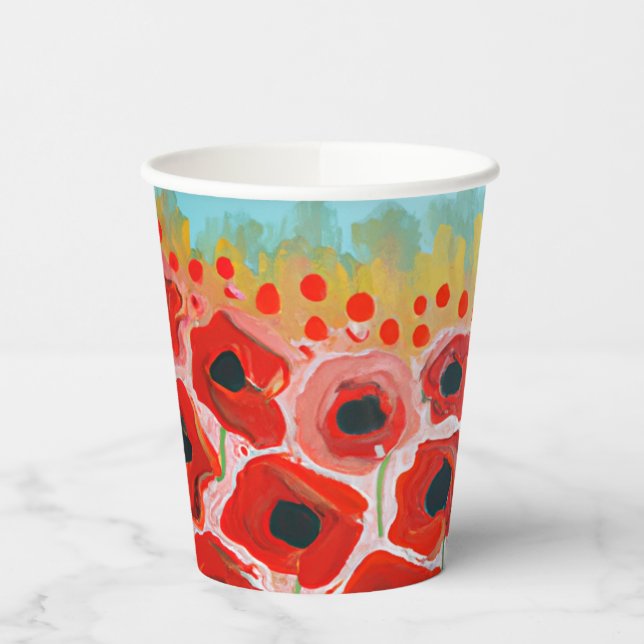 Poppy Field Collection Paper Cups (Left)