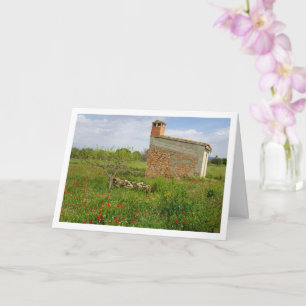 Poppy Field Farmhouse Landscape Card