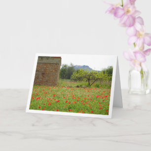 Poppy Field Farmhouse Landscape Card