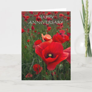 Poppy Field Happy Anniversary Card