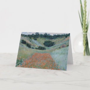 Poppy Field in a Hollow near Giverny (by Monet) Card