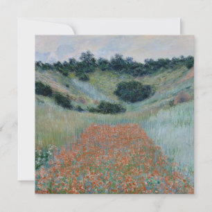 Poppy Field in a Hollow near Giverny (by Monet) Card